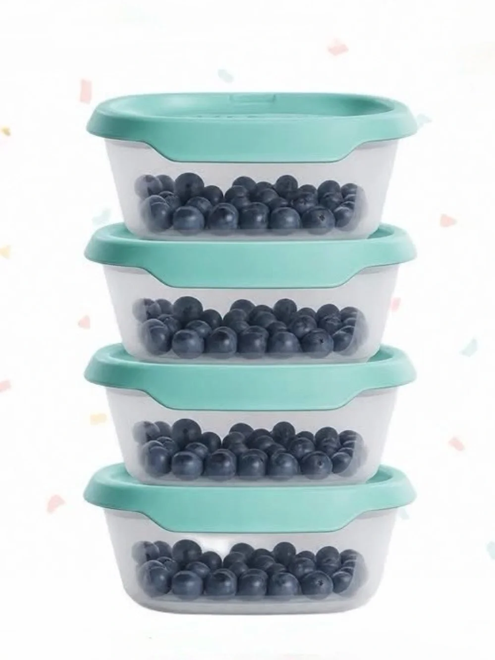 Tupperware Reusable Turquoise Food Storage Containers - 4 Pack